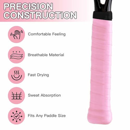 Tennis Racket Grip Tape 3 Pack - High-Tack PU Overgrip with Sealing Tape, Non-Slip & Sweat-Absorbent for Tennis & Badminton | Enhanced Control, Pro Performance & Long-Lasting