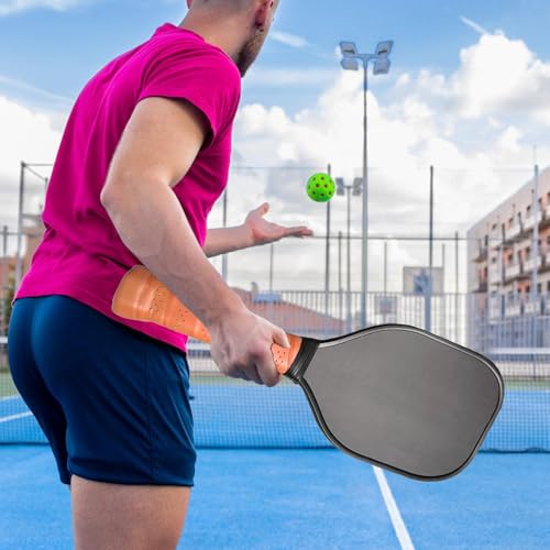 Sweet Spots Shot Paddle Swing Training Pickleballs Trainer Practice with Long Handle - color: black handle