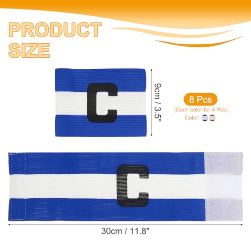 MECCANIXITY Soccer Captain Armband, Captain Arm Bands for Soccer Elastic Captain C Arm Band Sports Captain Armbands for Football Team Training Youth & Adult - color: Red/Blue