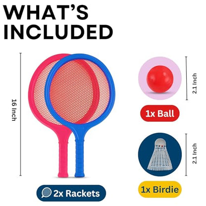 Badminton Racket Set for Kids, Toddlers with Paddles, Ball and Birdie - Junior Kindergarten Student Outdoor Sports Tennis Racquet Play Game Beach Toys