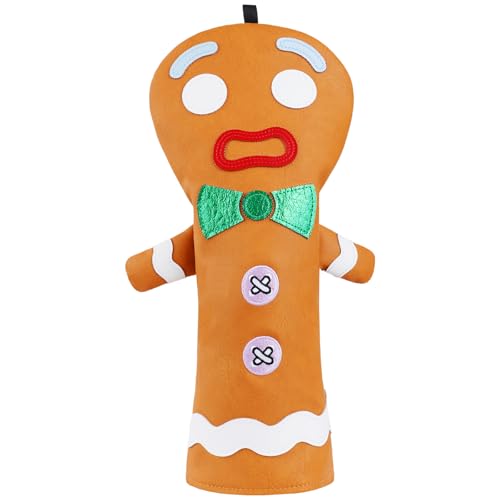 Funny Golf Club Head Cover Driver Headcover Fairway Wood Headcover Hybrid Club Head Cover Brown Monster Cookie - style: Driver