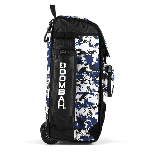 Boombah Rolling Catchers Superpack Baseball/Softball Gear Bag Digital Camo - 23-1/2" x 13-1/2" x 9-1/2" - Multiple Colors - Telescopic Handle and Holds 4 Bats - Wheeled Version - color: Black/Royal Blue