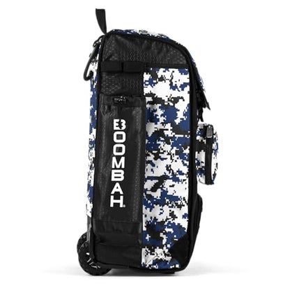 Boombah Rolling Catchers Superpack Baseball/Softball Gear Bag Digital Camo - 23-1/2" x 13-1/2" x 9-1/2" - Multiple Colors - Telescopic Handle and Holds 4 Bats - Wheeled Version - color: Black/Royal Blue