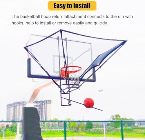 Basketball Practice Network Ball Return for Basketball Hoop, 180° Rotating Shooting Practice Return Attachment, Funnel-Shaped Basketball Training Aid Equipment