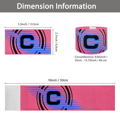 Soccer Captain Armband, 2Pcs Sports Captain Armbands Elastic Protective Arm Badge Adjustable Football Basketball Player Bands Adult Women Men - style: arc-pink