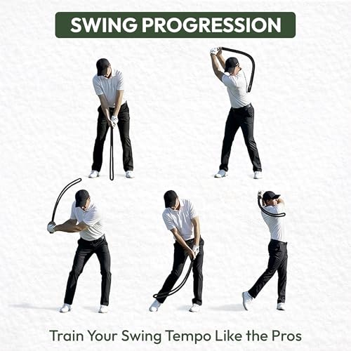 TrueBirdie Golf Swing Tempo Trainer with Real Golf Club Grip - Weighted Rope Swing Training Aid, Warm Up, Practice, Grip Trainer