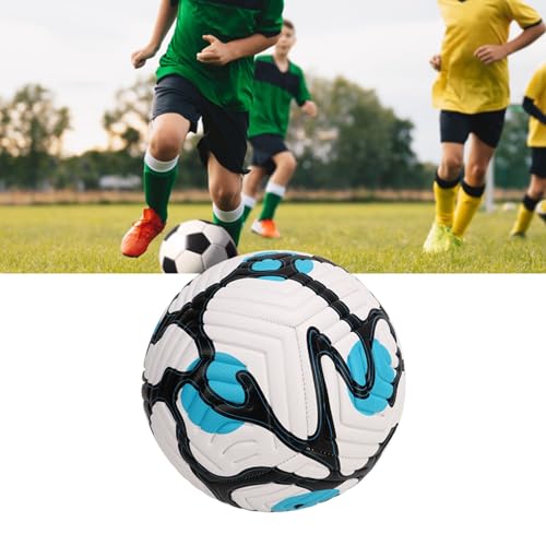 Drfeify Training Soccer, No. 5 Unisex Soccer Adult Training Standard English Football for Games Practice (Blue)