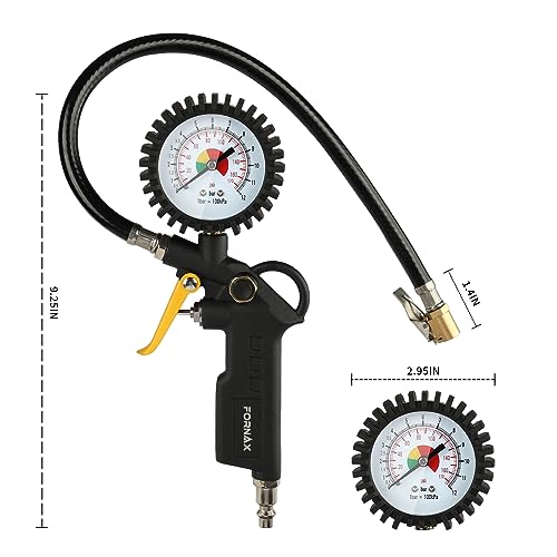 FORNAX Tire Inflator with 175 PSI Pressure Gauge for Testing Tire Pressure