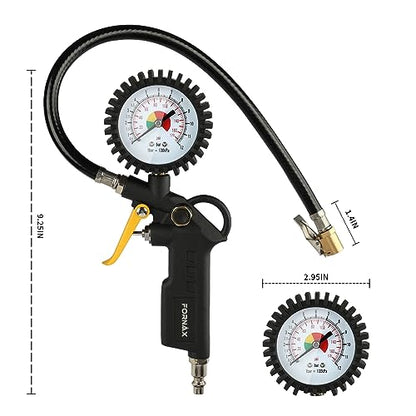 FORNAX Tire Inflator with 175 PSI Pressure Gauge for Testing Tire Pressure