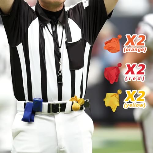 6Pcs Football Penalty Flags, Soccer Tossing Flags Referee Props Sports Fan Tossing Flags, Challenge Flag Football Games Accessory for Football/Lacrosse(Red+Yellow+Orange)