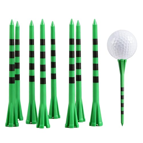 FINGER TEN Extra Long Golf Tees Plastic 4 Inch or 5 Inch Value 50 Pack, Unbreakable & Consistent Height Tees with Reduce Friction, Driving Range Tee Easy to Find in White Pink Green - color: Green, size: 4 Inch