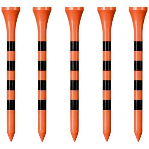 Wooden Golf Tees 3-1/4", 2-3/4", 2-1/8", 1-1/2" Available, 100 Count (Natural Color, White, Black, Blue, Red, Green, Yellow, Pink, Orange) - color: Orange, size: 2 3/4 Inch