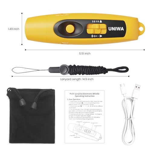Electronic Whistle with USB Charging, 3 Tone & 3 High Volume Hand Emergency Whistle for Referee Coaches Teacher, Outdoor Sport Game Camping Safety Electric Whistle with Lanyard - color: yellow