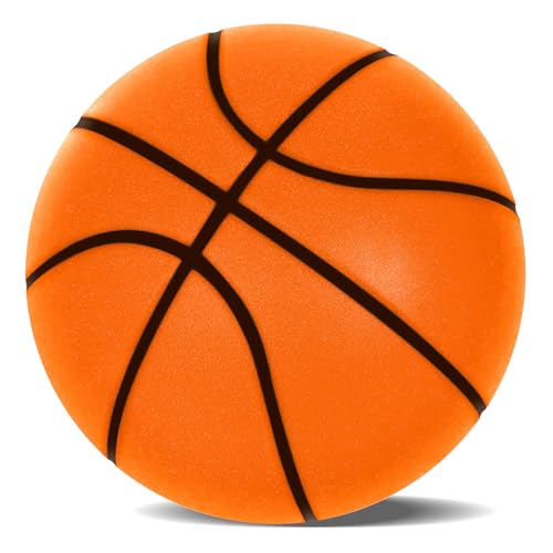 Silent Basketball,2025 High-Density Soft Foam Silent Basketball Dribbling Indoor,Highly Elastic Soundless Basketball, Dribble Dream Silent Basketball Size 7/24 cm for Kids Boys&Girls. - color: Orange
