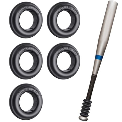 MIPREZT 5 Packs Baseball Bat Grip Choke Up Rings Choke Ring Baseball Softball Teeball Tball Bat Choke Up Ring Bat Knob Baseball Bat Accessories - color: Black