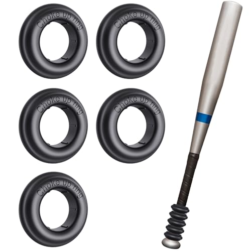 MIPREZT 5 Packs Baseball Bat Grip Choke Up Rings Choke Ring Baseball Softball Teeball Tball Bat Choke Up Ring Bat Knob Baseball Bat Accessories - color: Black