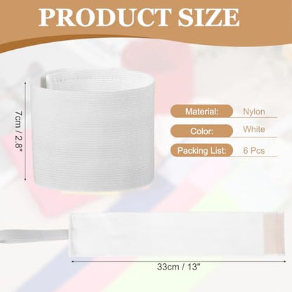 Captain Armbands, Adjustable Leader Arm Bands for Soccer Elastic Team Sport Arm Band-Fitting for Football/Volleyball/Rugby - color: White