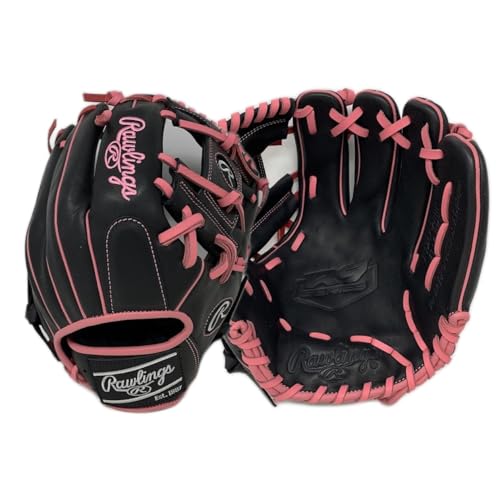 Rawlings R9 Baseball Glove 11.5 Inch I Web Black Pink Right Hand Throw