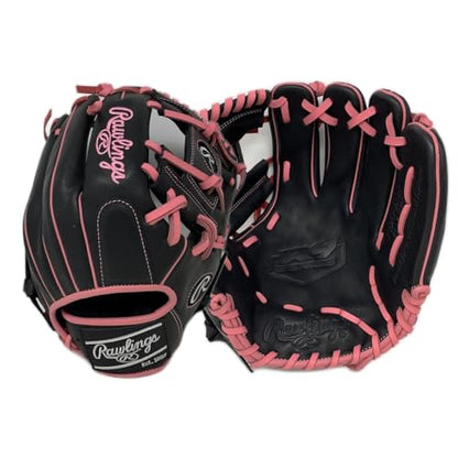 Rawlings R9 Baseball Glove 11.5 Inch I Web Black Pink Right Hand Throw