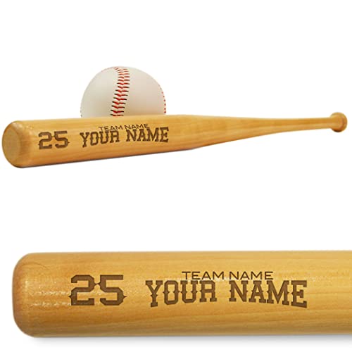 ChalkTalkSPORTS Personalized Mini Baseball Bat - Custom Engraved Mini Bat, Unique Gift for Baseball Players, Coaches & Fans - Multiple Designs - color: Team & Player