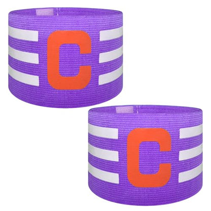 Soccer Captain Armband, Ynaize 2Pcs Nylon Sports Elastic Adjustable Football Basketball Player Bands for Adult Women Men