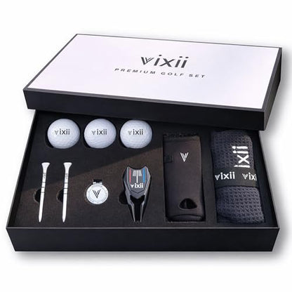 Premium Mens Golf Sets New Golfer Gifts for Women, Golf Accessories for Men with 3-Layer Golfing Balls, Bamboo Tees, Waffle Towel, Divot Tool & Ball Marker, Golfer Must Haves Golfing Accessories
