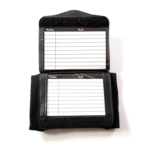 Quarterback Wristband Playbook for Youth and Adult 20 Pack - Football, Baseball, Softball Play Wristbands for Training - Complete with Coach Whistle and Pair of Trainer Receivers