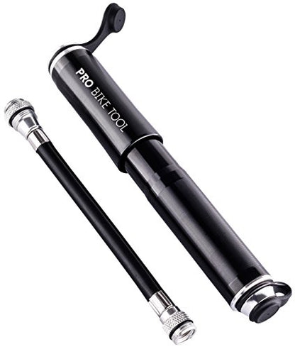 Pro Bike Tool Mini Bike Pump - Compact and Portable Bicycle Tire Pump for Fast Inflation - Compatible with Presta and Schrader Valves - Lightweight and Durable Design - Essential Bicycle Accessories - color: Black, style: Mini pump
