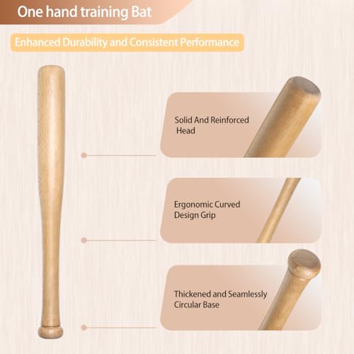 Short Wooden Baseball Bat,18 Inch Mini Wood Baseball Bats for Home Self Defense,One Hand Small Training Bat