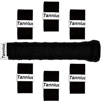 Tennis Racket Grip Tape, (6 or 9 Pack) Dry Feel Tennis Grips, Absorbent and Enhanced Tennis Racquet Overgrip - color: 6-Pack Black