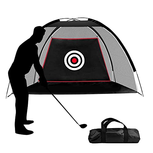 Black Golf Nets for Backyard Golf Practice Net Golf Hitting Net Training Aids with Target Cloth and Carrying Bag