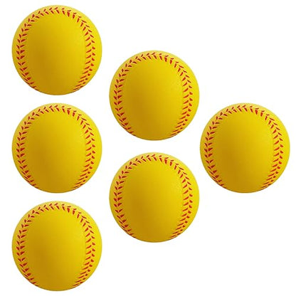 Soft Foam Baseballs - 6 Pcs Training Balls for Kids & Teenagers, Indoor/Outdoor Play (White) - color: Yellow