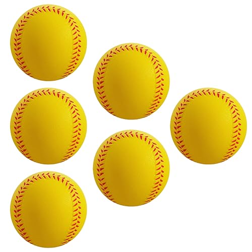 Soft Foam Baseballs - 6 Pcs Training Balls for Kids & Teenagers, Indoor/Outdoor Play (White) - color: Yellow
