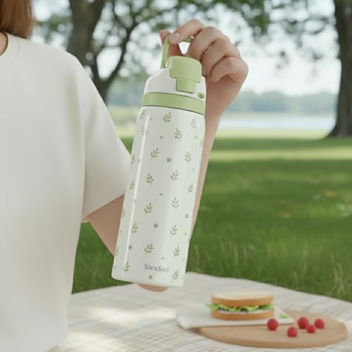 Botanical Insulated Stainless Steel Water Bottle with Straw for Sports and Travel, 32oz, Gifts for Women Girls Friends Teens Birthday Christmas - color: Botanical 1