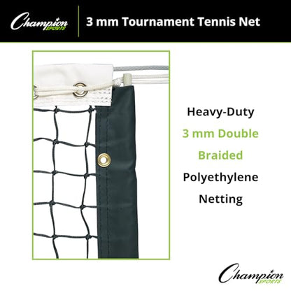 Champion Sports3.0 mm Tournament Tennis Net - size: 3mm