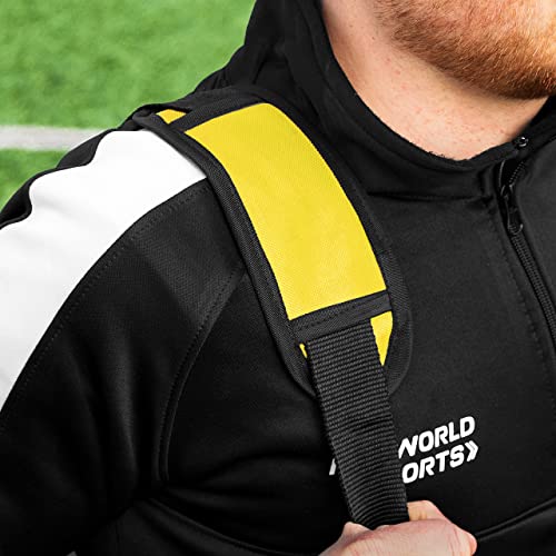 FORZA Premier Ball Carry Bag | Drawstring Soccer, Basketball, Netball & Volleyball Mesh Bag | 5 Color Options - Heavy Duty Equipment Holdall | 12 Ball Capacity - color: Yellow