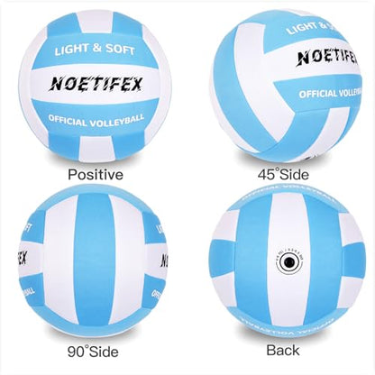 Soft Volleyball-Super Soft Fabric Light Volleyball for Indoor Practice Safe and Quiet Kids Youth Beginners House Yard Training Practice Games(Deflated)