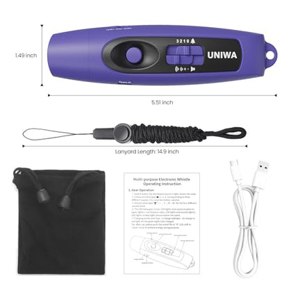 Electronic Whistle with USB Charging, 3 Tone & 3 High Volume Hand Emergency Whistle for Referee Coaches Teacher, Outdoor Sport Game Camping Safety Electric Whistle with Lanyard - color: blue