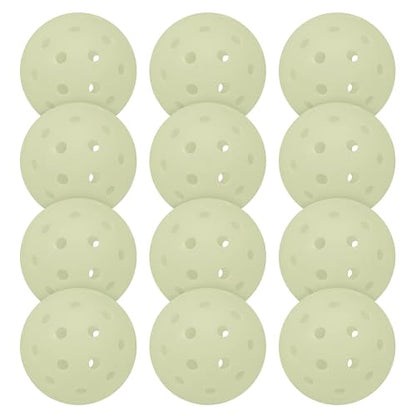 Franklin Sports Glow in The Dark Outdoor Pickleballs - Light Up Pickleball Balls for Nighttime Pickleball - Glow in The Dark Green Pickleball Balls - Charge in Indoor Light + Sunlight