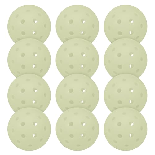 Franklin Sports Glow in The Dark Outdoor Pickleballs - Light Up Pickleball Balls for Nighttime Pickleball - Glow in The Dark Green Pickleball Balls - Charge in Indoor Light + Sunlight