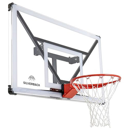 Silverback NXT 54" Wall Mounted Basketball Hoop, Indoor / Outdoor Basketball Hoop with QuickPlay Design - color: Fixed Height