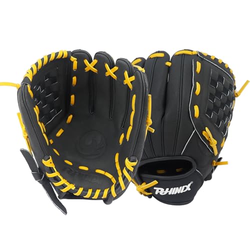 PHINIX All Pigskin Youth Baseball Glove 11"-12" Multiple Styles - color: Black, size: 11"