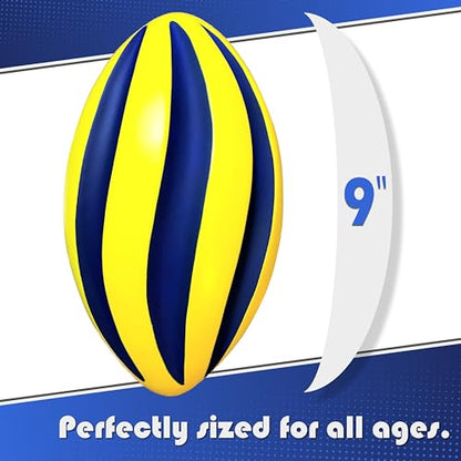 Spiral Foam Football - Soft Foam Football for Kids - 9 Inches - American Football - 1 Each - color: Blue/Yellow