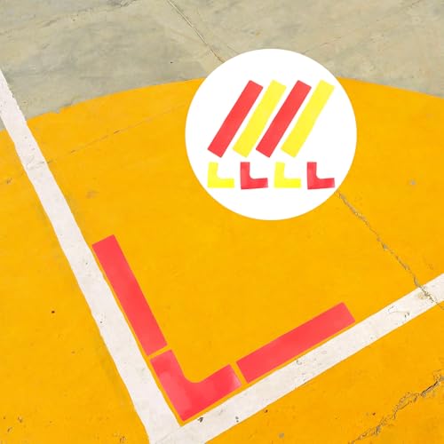 TOYANDONA 8pcs Tennis Court and Football Training Line Marking Equipment Set with Red and Yellow Dot Markers for Sports Field, Durable Court Marking Supplies for Training and Activity
