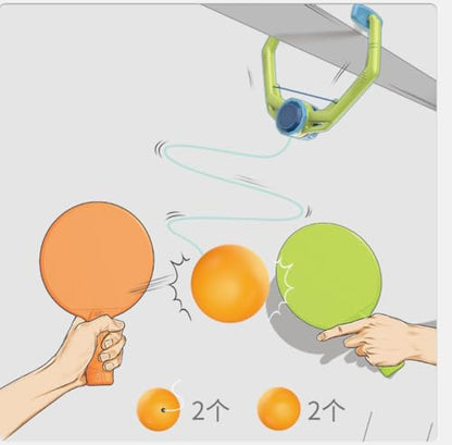 Door Pong Game for Kids, Door Ping Pong Game Over The Door, 2026 Hanging Table Tennis Trainer Portable Set, Adjustable Hanging Table Tennis Trainer, Trainer 6 Balls,Racket
