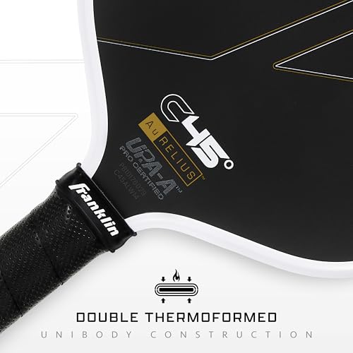 Franklin Sports PRO Pickleball Paddles – C45 Carbon Fiber Series - Official USAP + UPA Approved – Pro Player Design - color: ALW Aurelius | White, size: 14 mm