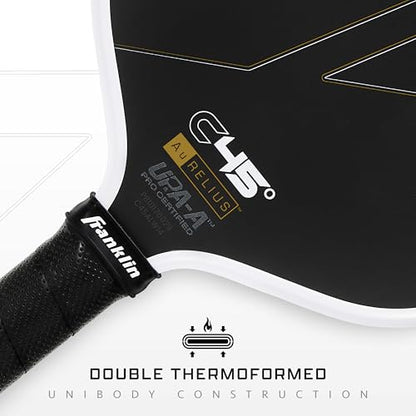 Franklin Sports PRO Pickleball Paddles – C45 Carbon Fiber Series - Official USAP + UPA Approved – Pro Player Design - color: ALW Aurelius | White, size: 14 mm