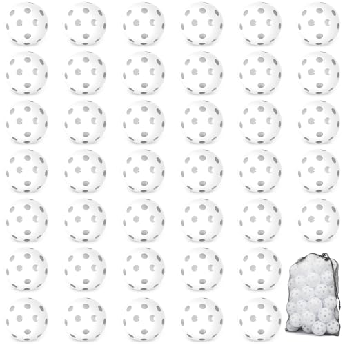Coopay 20/40 Pack Practice Baseball Softball Plastic Training Balls Lightweight Hollow Limited Flight Softballs for Hitting, Pitching,Batting Training Indoor Outdoor Use - color: White, style: 40 Pack