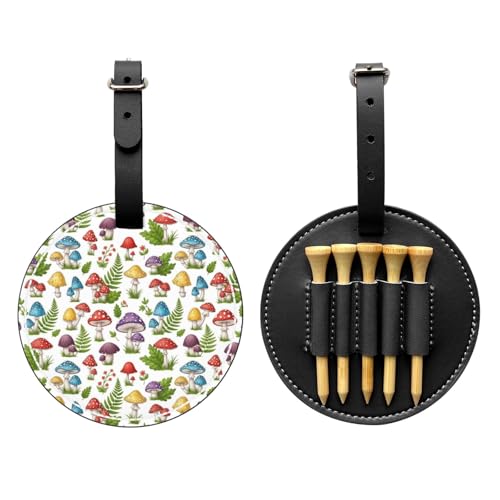Leather Golf Tee Organizer with 5 Slots, Belt Clip for Bag Tag - color: Style (766)