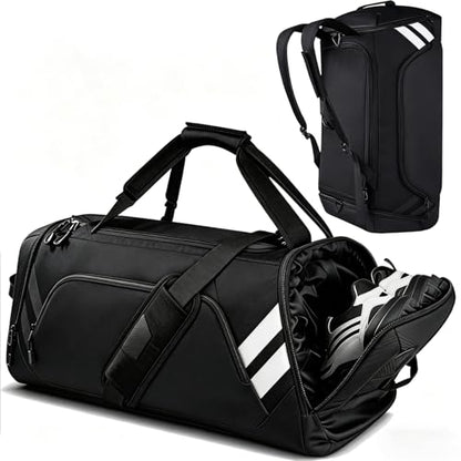 WOLFILIST Men's 58L Large Gym Duffel Bag, Oversized Sports Duffle Bag with Shoe Compartment, Water Resistant Travel Weekender Bag for Gym, Travel, Camping